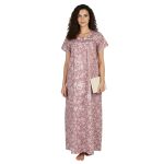 JSS 13002 - Printed Poly-Viscose Nighty for Women – Square Neck, Half Sleeves - Image 20