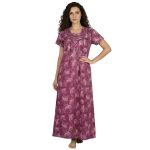 JSS 13003 - Printed Poly-Viscose Nighty for Women – Square Neck, Half Sleeves - Image 15