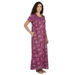 JSS 13003 - Printed Poly-Viscose Nighty for Women – Square Neck, Half Sleeves - Image 16