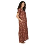 JSS 13003 - Printed Poly-Viscose Nighty for Women – Square Neck, Half Sleeves - Image 9