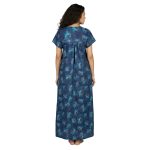 JSS 13003 - Printed Poly-Viscose Nighty for Women – Square Neck, Half Sleeves - Image 5