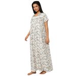 JSS 12013-Printed Poly Viscose Square Neck Half Sleeved Nighty - Image 13