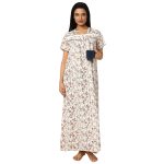 JSS 12013-Printed Poly Viscose Square Neck Half Sleeved Nighty - Image 11