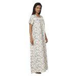 JSS 12013-Printed Poly Viscose Square Neck Half Sleeved Nighty - Image 4
