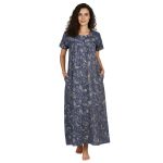 SCH460913 - Printed Poly-Viscose Nighty for Women – Square Neck, Half Sleeves - Image 15