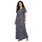 SCH460913 - Printed Poly-Viscose Nighty for Women – Square Neck, Half Sleeves - Image 17