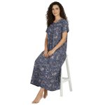 SCH460913 - Printed Poly-Viscose Nighty for Women – Square Neck, Half Sleeves - Image 20