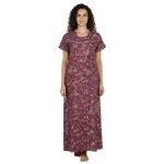 SCH460913 - Printed Poly-Viscose Nighty for Women – Square Neck, Half Sleeves - Image 8