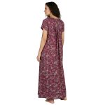 SCH460913 - Printed Poly-Viscose Nighty for Women – Square Neck, Half Sleeves - Image 11
