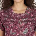SCH460913 - Printed Poly-Viscose Nighty for Women – Square Neck, Half Sleeves - Image 12