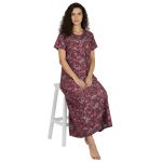 SCH460913 - Printed Poly-Viscose Nighty for Women – Square Neck, Half Sleeves - Image 13