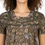 SCH460913 - Printed Poly-Viscose Nighty for Women – Square Neck, Half Sleeves - Image 6