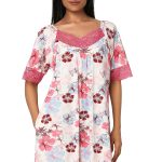 SCK 420105-Printed Cotton Knit Nighty U-Neck Half Sleeves - Image 6