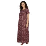 SCR460856 - Printed Poly-Viscose Nighty for Women – Round Neck, Half Sleeves - Image 4