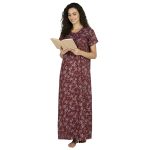 SCR460856 - Printed Poly-Viscose Nighty for Women – Round Neck, Half Sleeves - Image 7