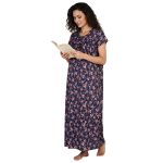 SCR460856 - Printed Poly-Viscose Nighty for Women – Round Neck, Half Sleeves - Image 14